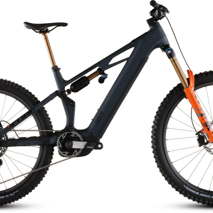 2026 Cube Cube Stereo Hybrid One77 Hpc Slt 800 Electric Mountain Bike In Galaxy And Orange