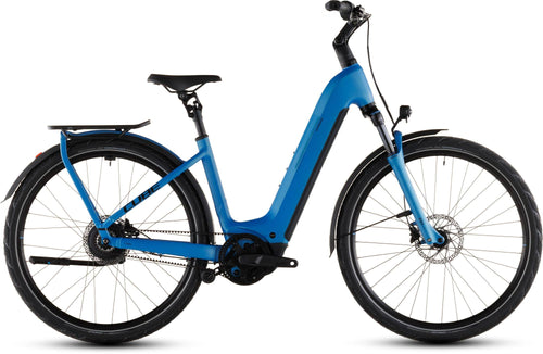 2026 Cube Cube Kathmandu Hybrid Comfort Pro 800 Easy Entry Electric Hybrid Bikes In Azure And Black