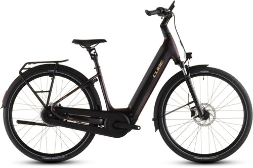 2026 Cube Cube Supreme Hybrid Comfort Pro 600 Easy Entry Electric Hybrid Bikes In Solareclipse And Gold