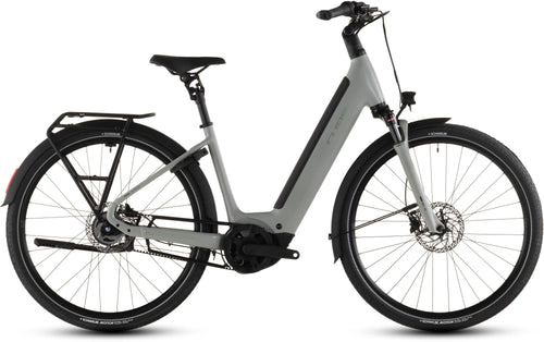 2026 Cube Cube Supreme Hybrid Deluxe One 600 Easy Entry Electric Hybrid Bikes In Ashgreen And Chrome
