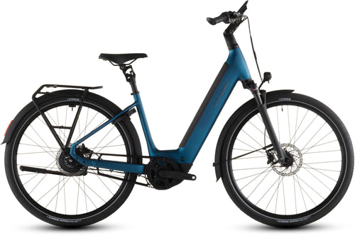 2026 Cube Cube Supreme Hybrid Deluxe Pro 600 Easy Entry Electric Hybrid Bikes In Electricblue And Chrome