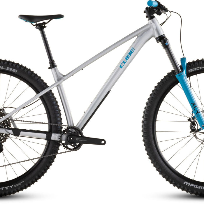 2026 Cube Cube Reaction Tm One Hardtail Mountain Bike In Rawmetal And Blue