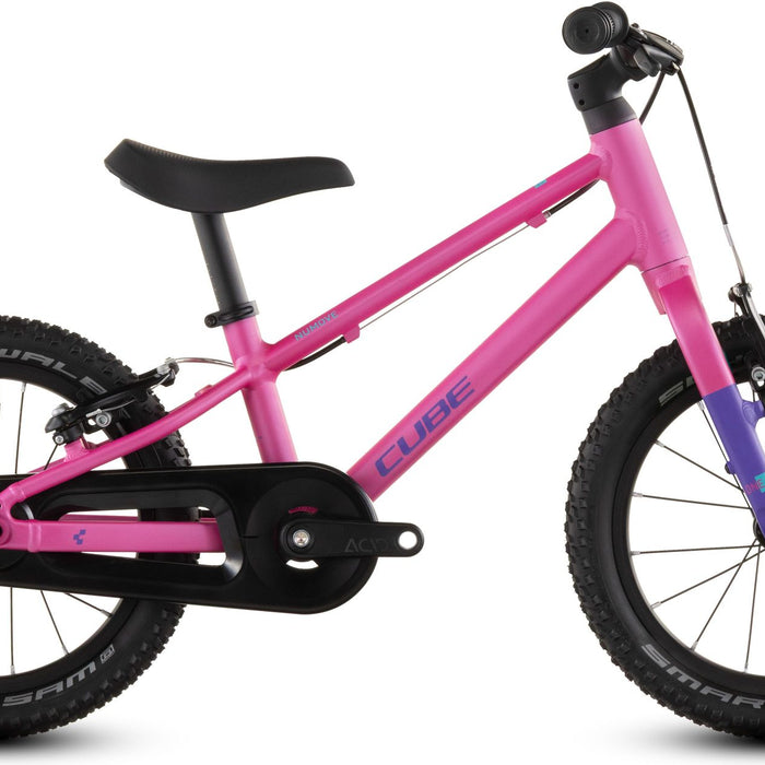 2026 Cube Cube Numove 140 Kids Bike In Fucsia And Plum