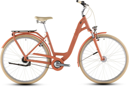 2026 Cube Cube Aruba Easy Entry Hybrid Bike In Papaya And Cream