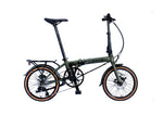 Dahon K9 folding bike in Forest Green, side view