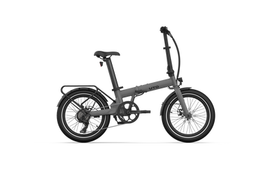 UTO ESS20 Essential electric folding bike in Satin Grey, unfolded