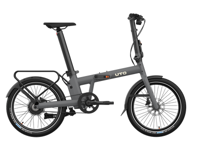 UTO Afternoon PRO20 electric folding bike in Anthracite Grey, unfolded