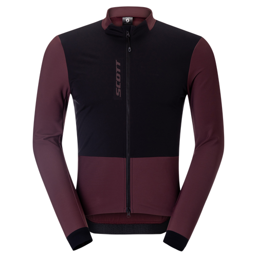 SCOTT Pro Warm Windbreaker Long-sleeve Men's Jersey in Cocoa Red/Black, main view