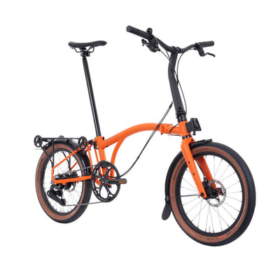 2026 Brompton G Line Folding Bike with Mudguards and Rack in Adventure Orange