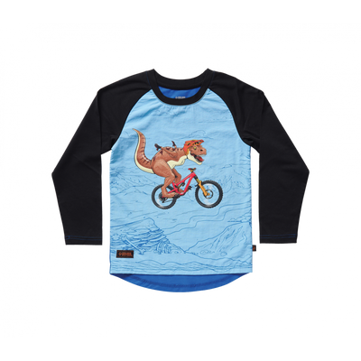 Kids Ride Shotgun Kids Dino Windproof Jersey in Blue/Black