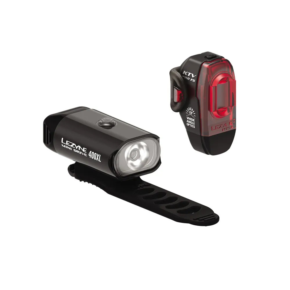 Lezyne LED 400 KTV Pro Mini Drive Bike Light Set in Black