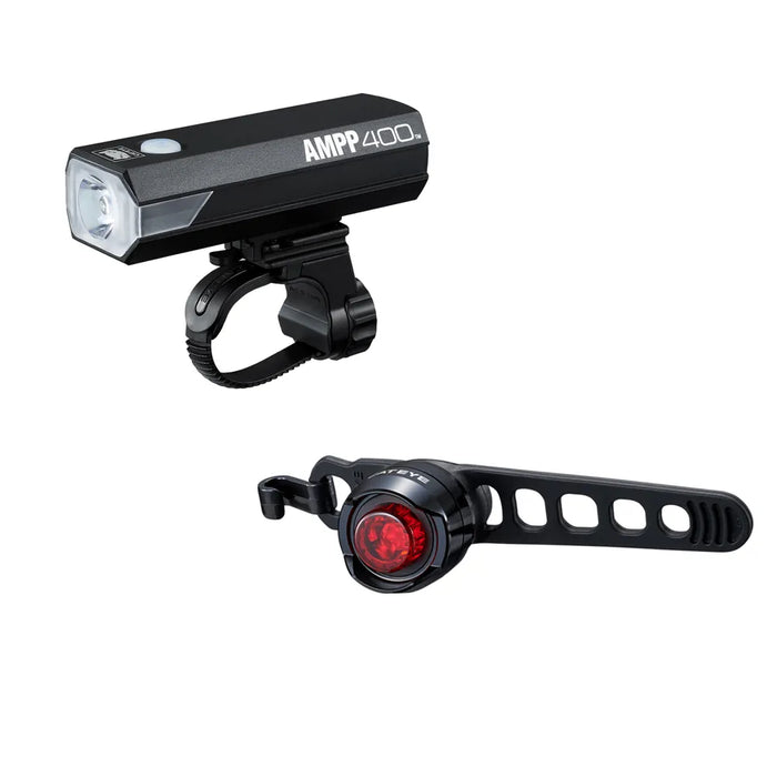Cateye AMPP 400 ORB Front and Rear Bike Light Set