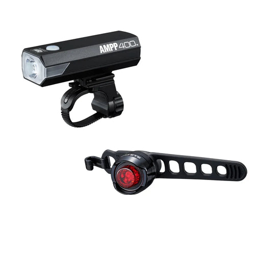 Cateye AMPP 400 ORB Front and Rear Bike Light Set