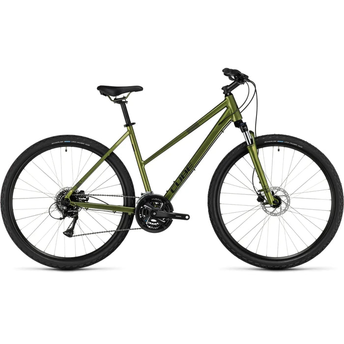 2023 Cube Nature Trekking Trapeze Hybrid Bike in Shiny Moss