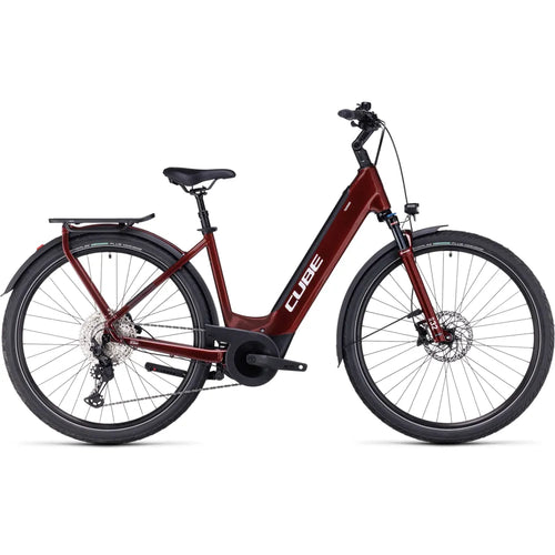 2023 Cube Touring Hybrid EXC 625 Easy Entry Electric Bike in Red