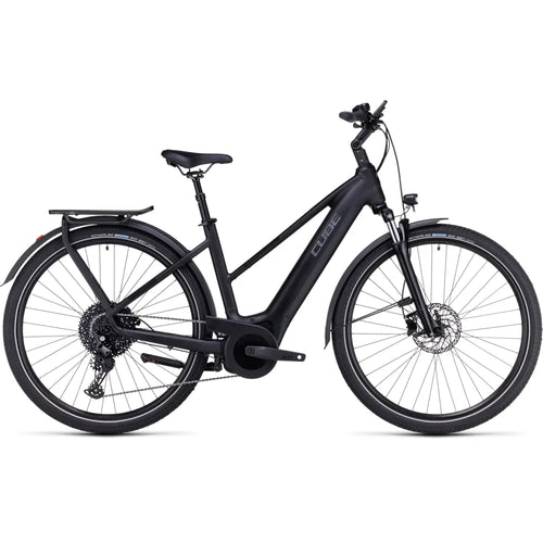 2023 Cube Touring Hybrid Pro 625 Trapeze Frame Electric Bike in Black/Metal
