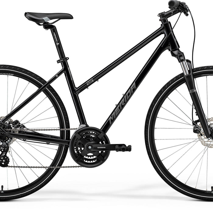 2025 Merida Crossway 10 Womens Hybrid Bike in Black