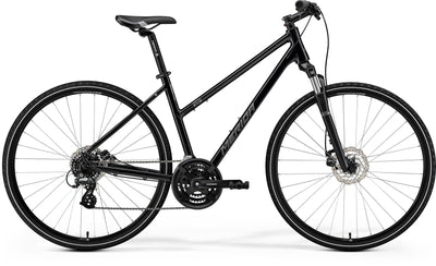 2025 Merida Crossway 10 Womens Hybrid Bike in Black