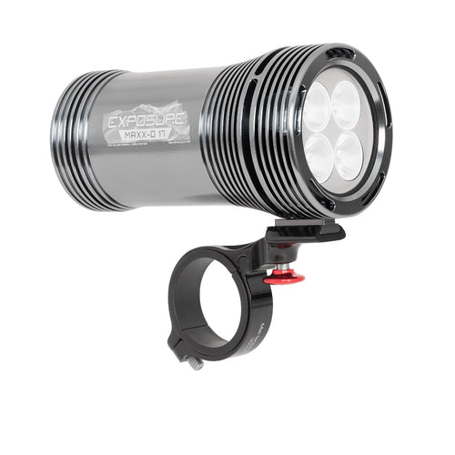 2026 Exposure MaXx-D Mk17 Front Bike Light in Gun Metal Black