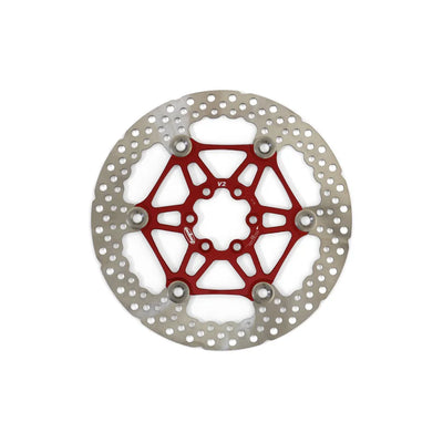 Hope Moto V2 6 Bolt 183mm Floating Disc Brake Rotor in Red