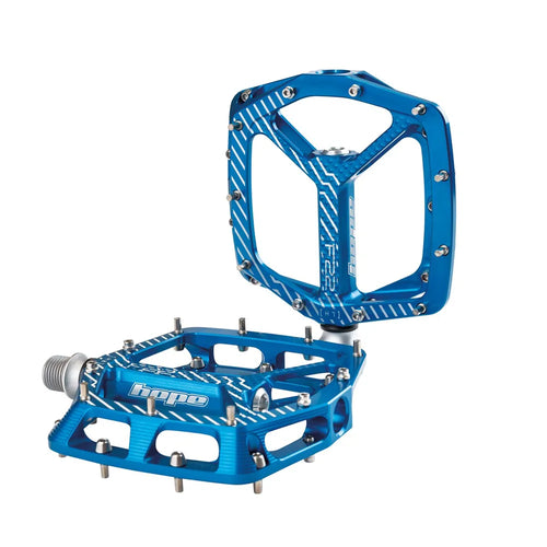 Hope F22 Flat Mountain Bike Pedals in Blue