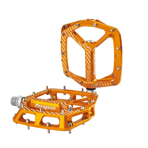 Hope F22 Flat Mountain Bike Pedals in Orange