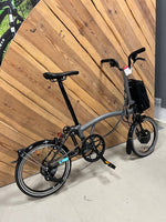 Ex Demo Brompton Electric P Line M4L Mid Electric Folding Bike in Storm Grey