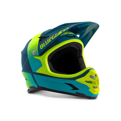 Bluegrass Intox Full-Face Helmet for Downhill and BMX in Blue and Fluo