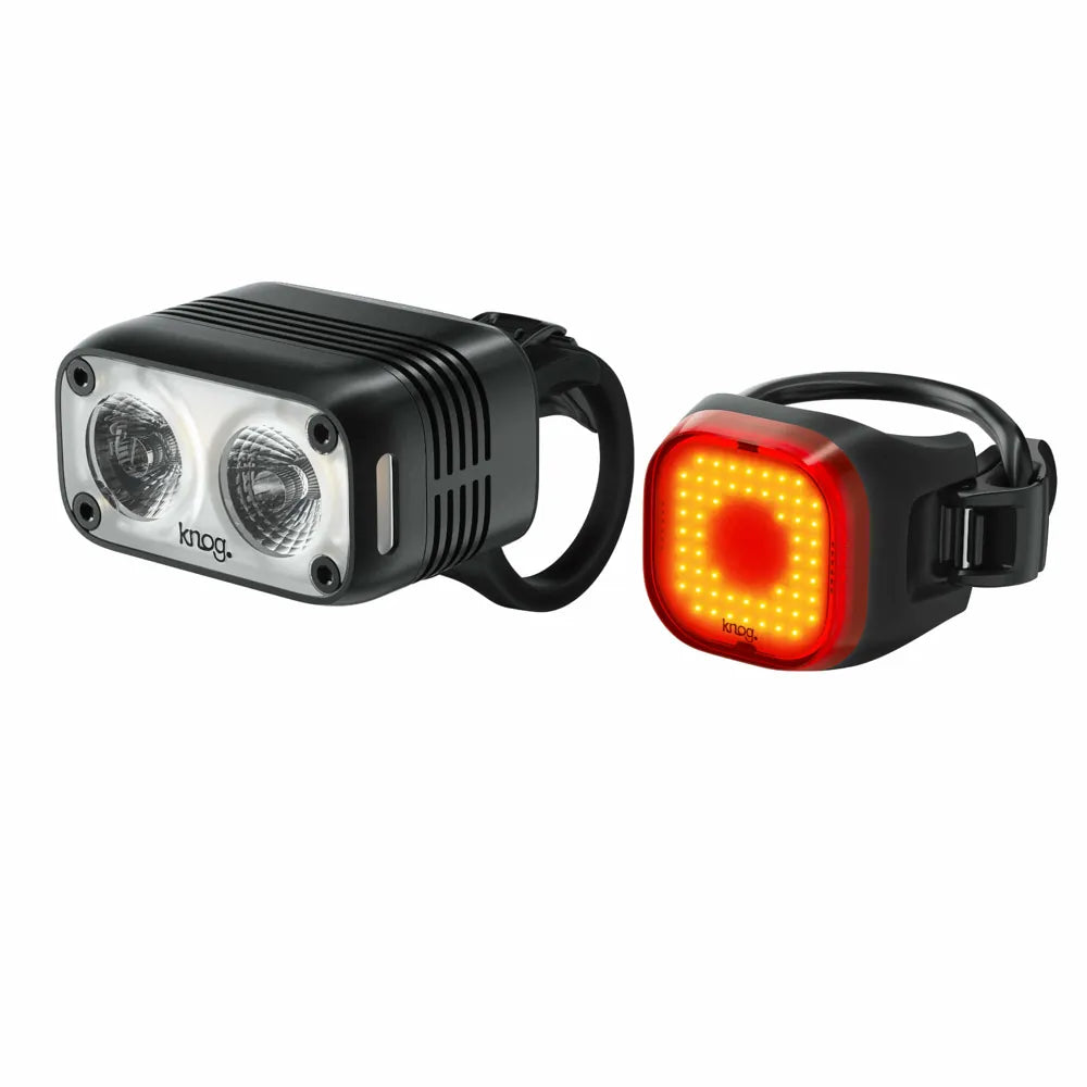 Knog Road 600 and Blinder Mini Square Bike Light Set