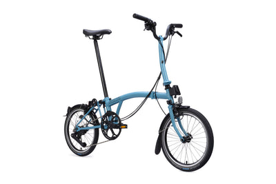 2026 Brompton C Line 12-speed Mid Folding Bike in Cloud Metallic