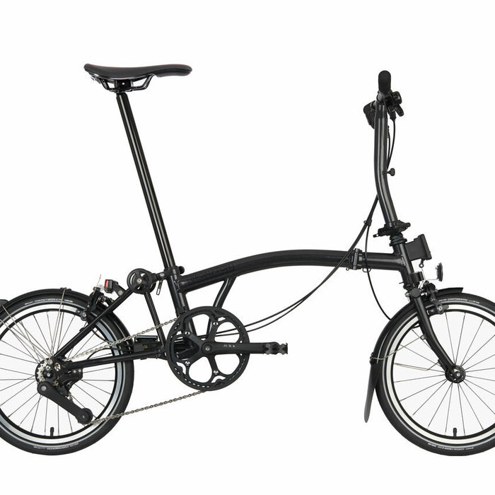 2026 Brompton P Line 12-Speed Mid Folding Bike in Midnight Black Metallic