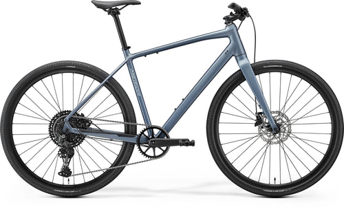2027 Merida Speeder 300 Hybrid Bike In Silk Steel Blue