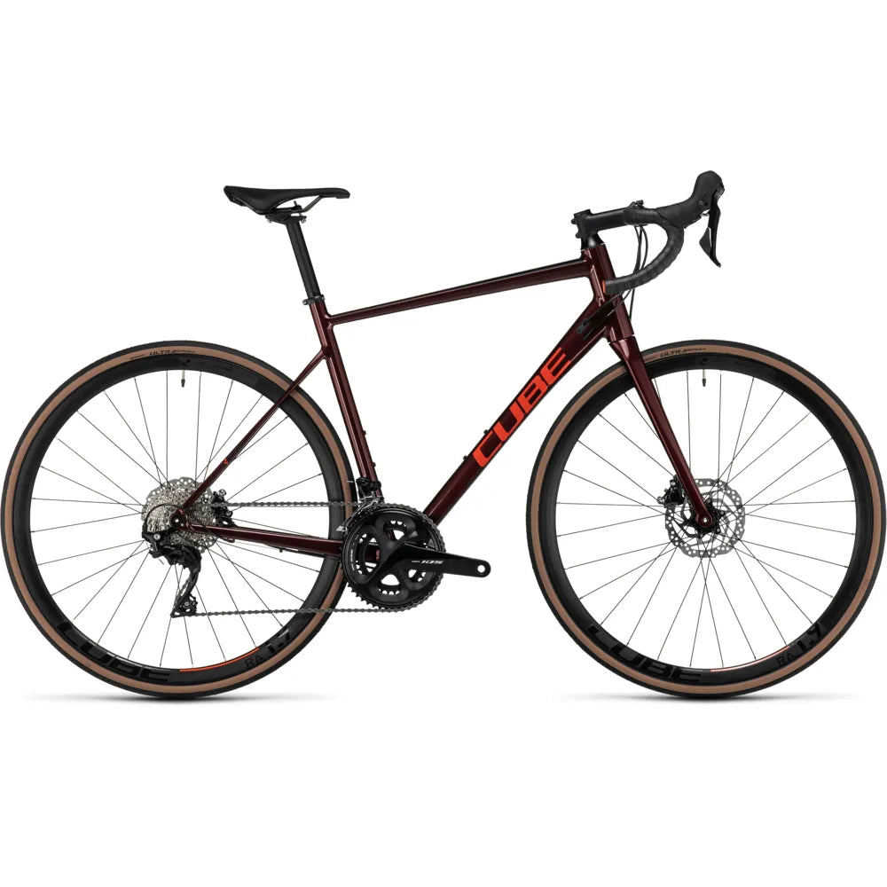 2023 Cube Attain SLX Disc Road Bike in Deep Red