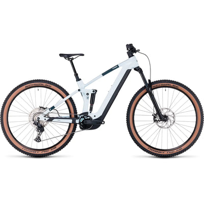 2023 Cube Stereo Hybrid 140 HPC Pro 750 Electric Mountain Bike White