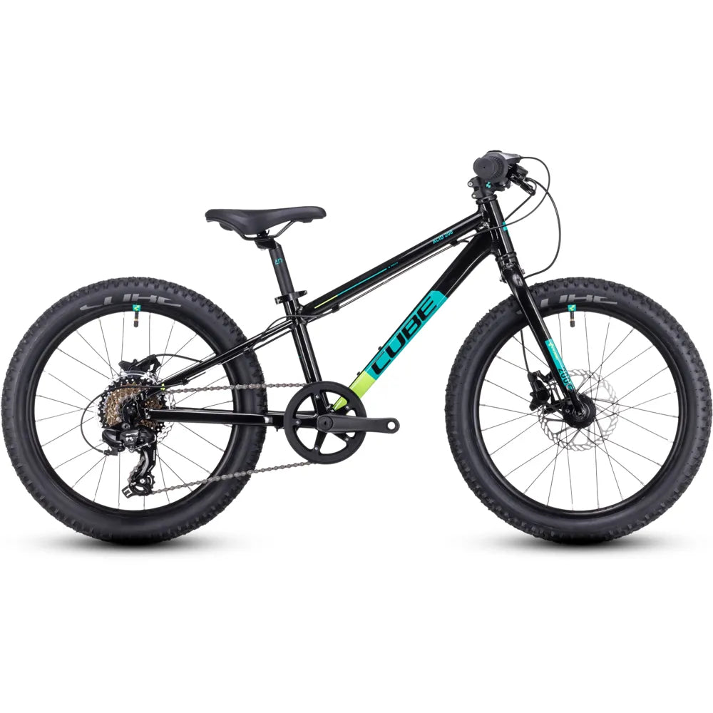 2023 Cube Acid 200 Disc 20 Inch Kid's Bike in Black and Green