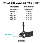 Stans - Tubeless Universal+ Valves Pair - Tall - Black