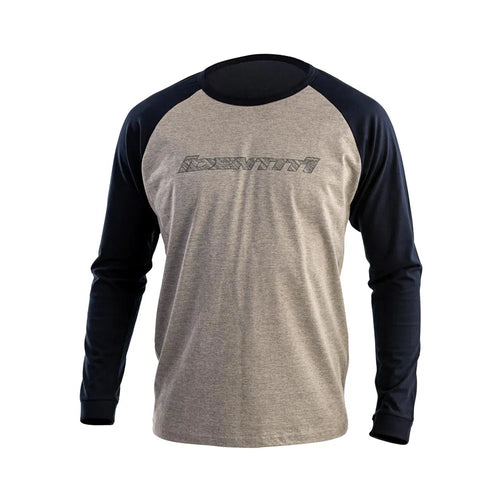 Identiti Scratch Logo Raglan Long Sleeve T-Shirt Navy and Grey