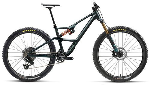 Orbea OCCAM LT M-TEAM Mountain Bike in Escape Green - Carbon View Gloss, side view