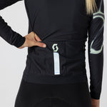 SCOTT Pro Mid Long-sleeve Women's Jersey in Black/Vapour Green, view 3