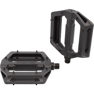 Amplitude G100 Flat Pedals, Replaceable Pins, Black - image 1