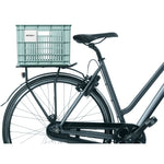 Basil bicycle crate L, 40L, recycled synthetic, silver blue