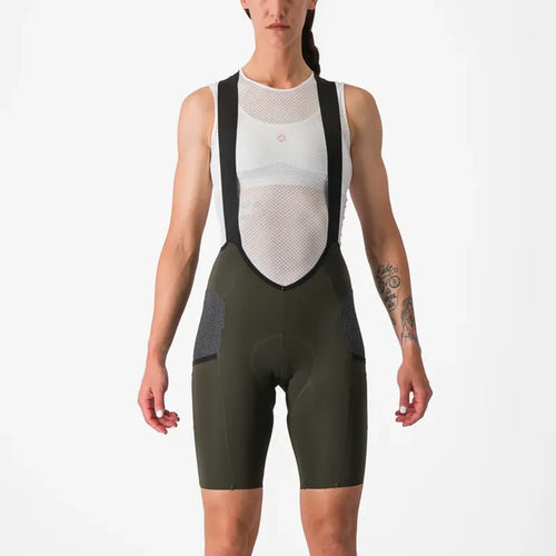 Castelli Free Unlimited Women's Bib Shorts in Deep Green