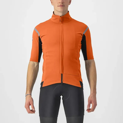 Castelli Gabba RoS 2 Short Sleeve Jersey in Red Orange/Grey