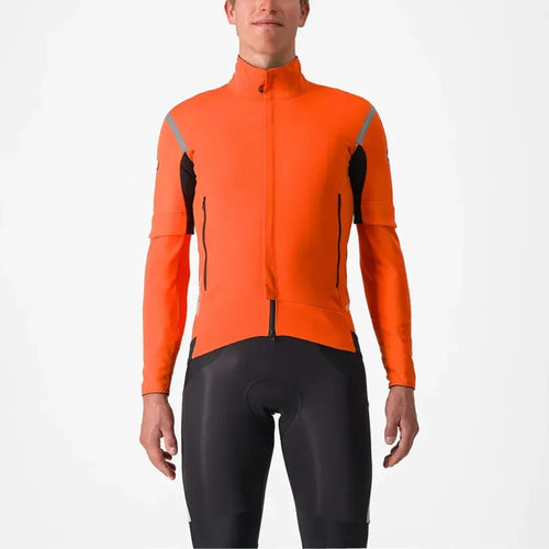 Castelli Perfetto RoS 2 Convertible Jacket in Brilliant Orange/Silver Reflex