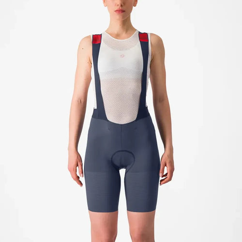 Castelli Premio Black Women's Bib Shorts in Twilight Blue/Steel Blue