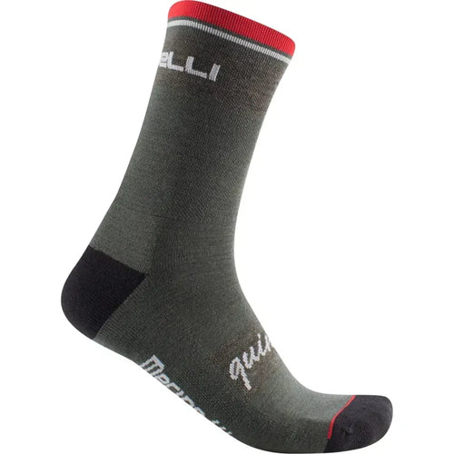 Castelli Quindici Soft Merino 15 Socks in Dark Green