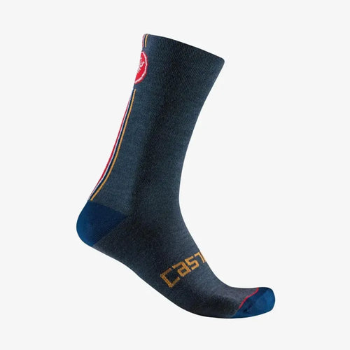 Castelli Racing Stripe 18 Sock in Twilight Blue