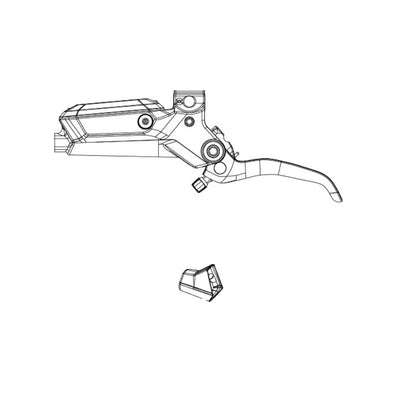 SRAM Disc Brake Lever Assembly - (Assembled, No Hose, Includes Barb,Olive,Boot) B1 - ALUMINIUM LEVER / Diffusion Black (SRAM spare parts catalogue drawing)