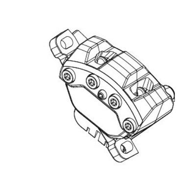 SRAM Disc Brake Caliper Assembly - (Assembled, No Hose) Black - Maven Silver (A1) (SRAM spare parts catalogue drawing)