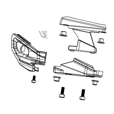 SRAM Rear Derailleur Cover/Skid Kit X0 T-Type Eagle AXS (Upper & Lower Outer Link With Bushings, Including Bolts) (SRAM spare parts catalogue drawing)